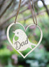 Dad Robin Steel Hanging Heart